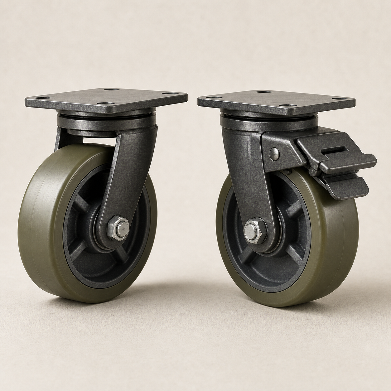 Unbranded heavy-duty industrial casters